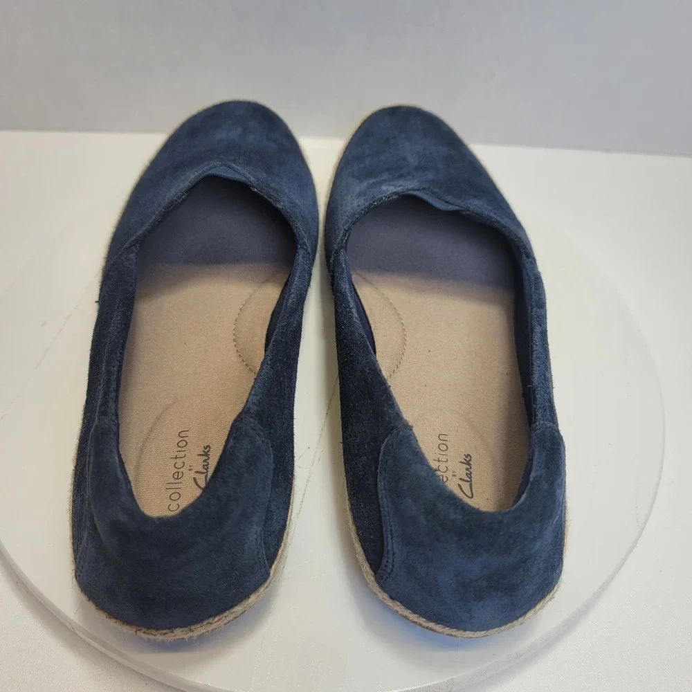 Clarks Collection Danelly Sky Espadrille Slip-Ons Navy Blue Suede US 9.5 M